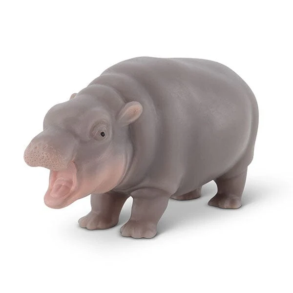 TrueHeart Treasures Silicone Reborn Animals: Mini Hippo Newborn Baby (Includes Bed & Bottle) - Image 2
