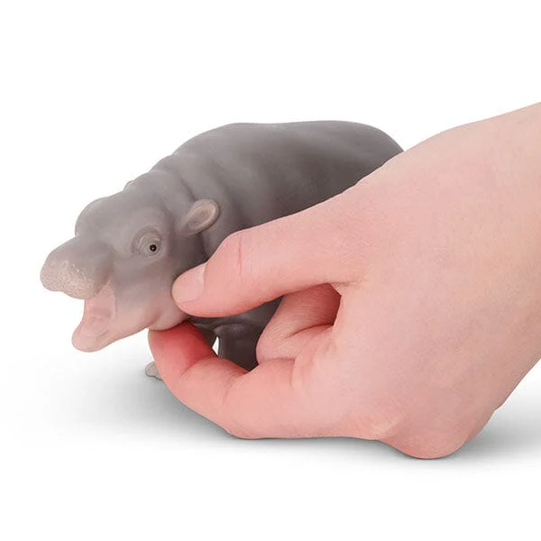 TrueHeart Treasures Silicone Reborn Animals: Mini Hippo Newborn Baby (Includes Bed & Bottle) - Image 3