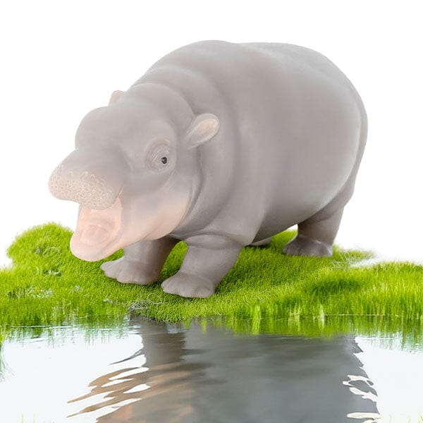 TrueHeart Treasures Silicone Reborn Animals: Mini Hippo Newborn Baby (Includes Bed & Bottle) - Image 7