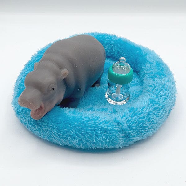 TrueHeart Treasures Silicone Reborn Animals: Mini Hippo Newborn Baby (Includes Bed & Bottle) - Image 8