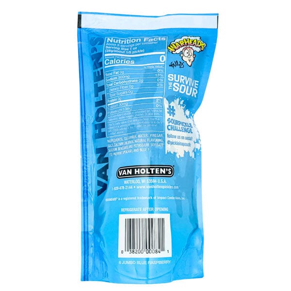 Van Holten's x Warheads Extreme Sour Blue Raspberry Jumbo Pouched Pickle - Image 3
